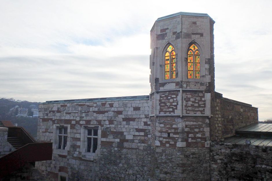 wall-tower-stained-glass-sky-buda-castle-budapest