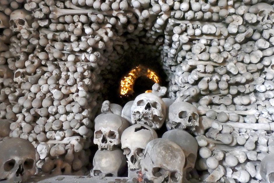 Church made of human bones in Kutná Hora, Czech Republic