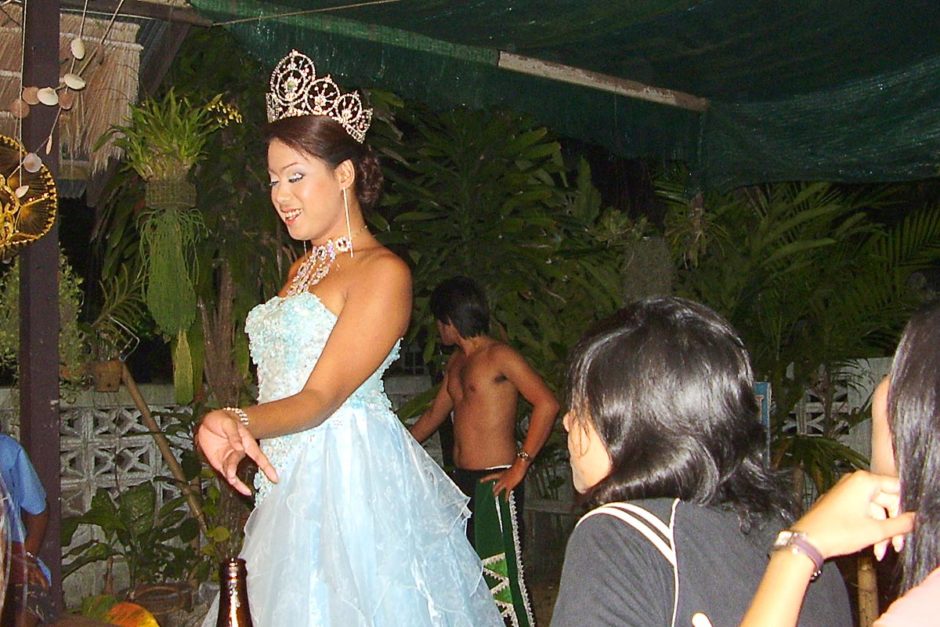 Ladyboy show at Kae’s Guesthouse, Chumphon