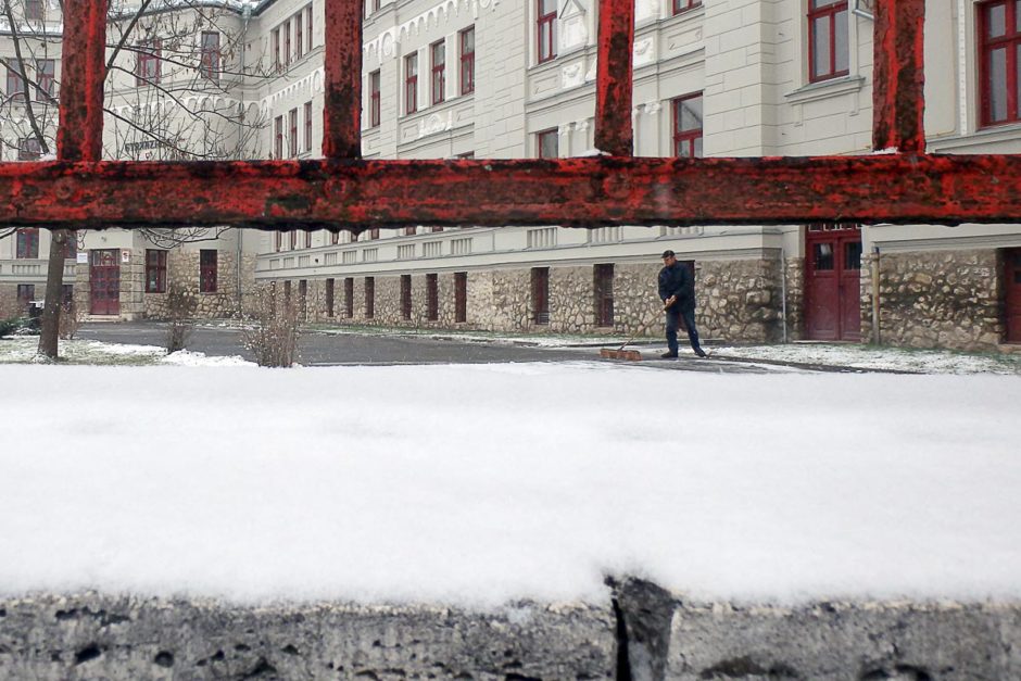 Snowy day in Levoča, Slovakia